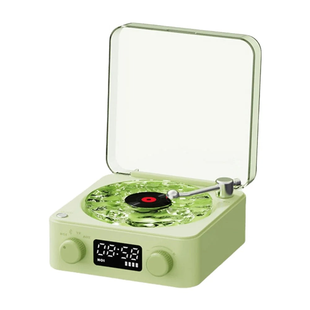 Caixa de Som Bluetooth + Luminária Vinil Retrô – Cultura Puff™