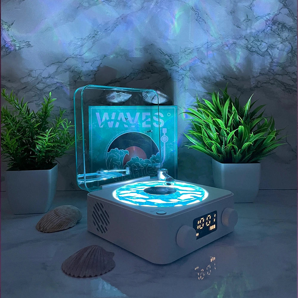 Caixa de Som Bluetooth + Luminária Vinil Retrô – Cultura Puff™