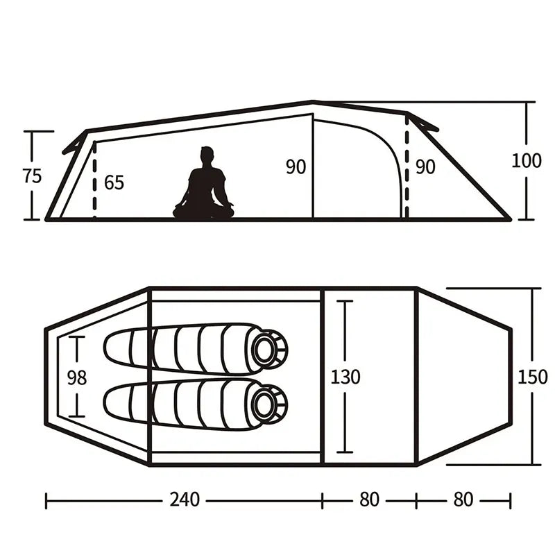 Barraca Impermeável 2 Pessoas | Linha Opalus Pro 4 Estações