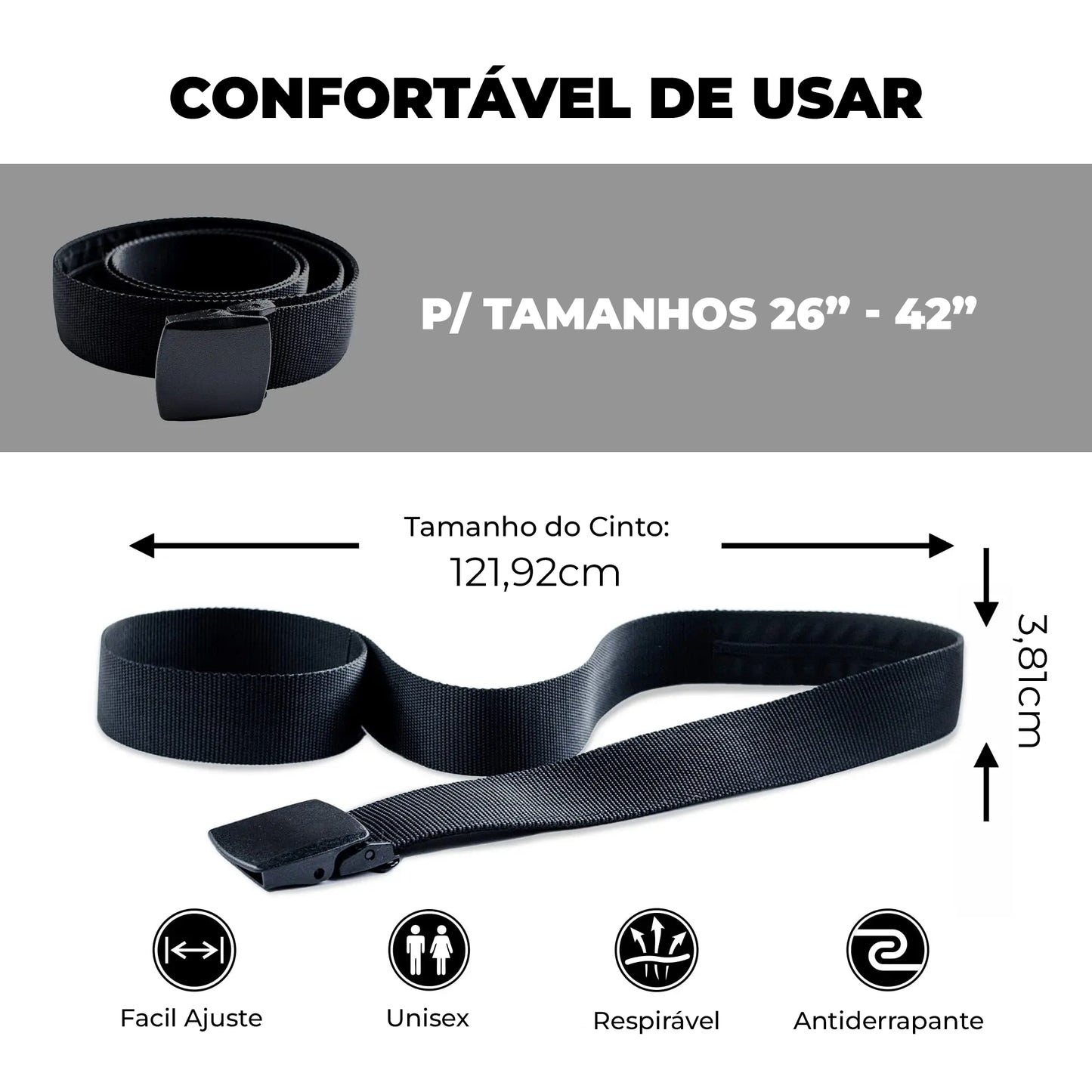 Cinto Secreto Preto TripSafe