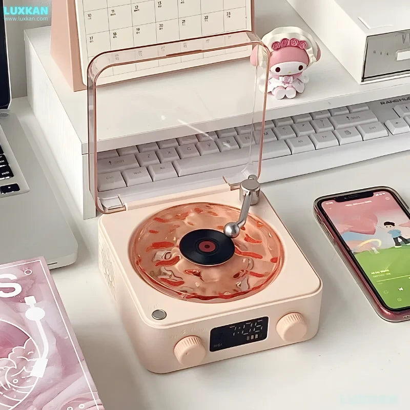 Caixa de Som Bluetooth + Luminária Vinil Retrô – Cultura Puff™
