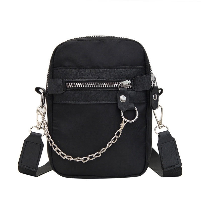 Bolsa Feminina Impermeável Transversal Pequena com Corrente
