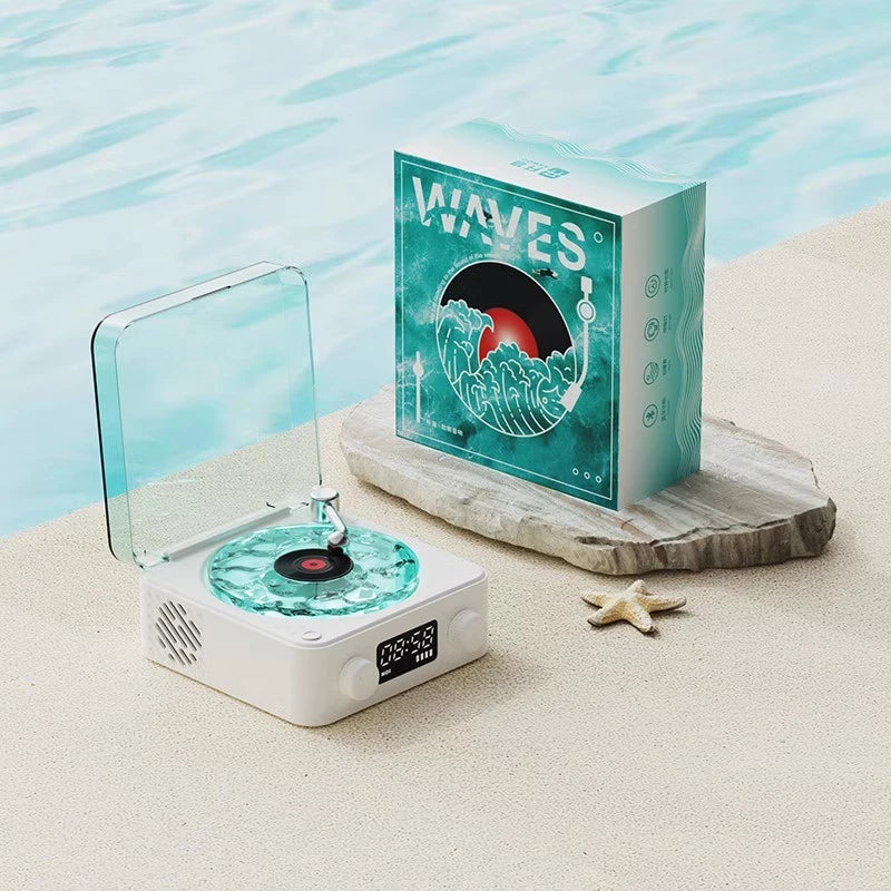 Caixa de Som Bluetooth + Luminária Vinil Retrô – Cultura Puff™