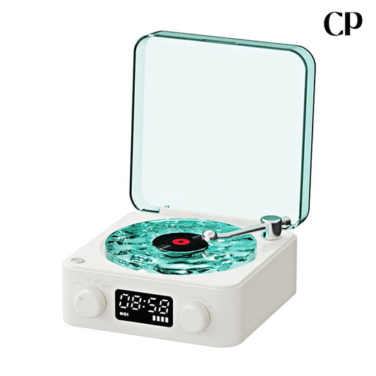 Caixa de Som Bluetooth + Luminária Vinil Retrô – Cultura Puff™