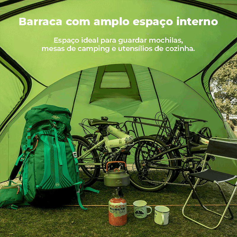 Barraca Camping para 3 Pessoas 4 Estações | Opalus Pro interior espasoço 
