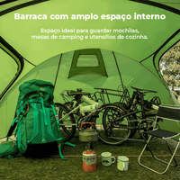 Barraca Camping para 3 Pessoas 4 Estações | Opalus Pro interior espasoço 