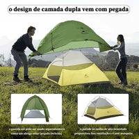 Design de camada dupla que permite usar a cobertura como guarda-sol separado, otimizando a ventilação e proteção anti-mosquito.
