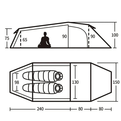 Barraca Impermeável 2 Pessoas | Linha Opalus Pro 4 Estações