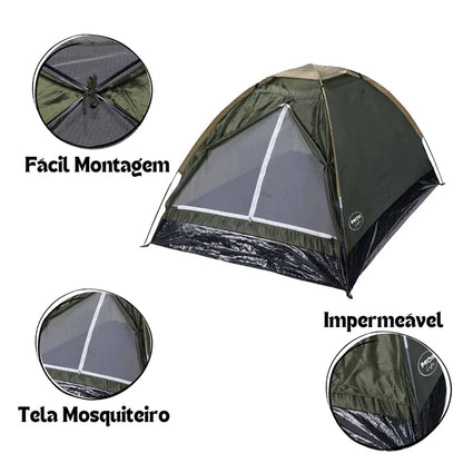 Barraca de Camping 2 Pessoas | Compacta e Impermeável + Colchão Grátis