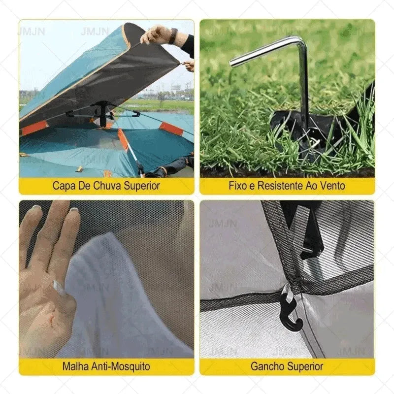 Barraca de Camping Automática 3 a 4 Pessoas | Pop-Up Impermeável