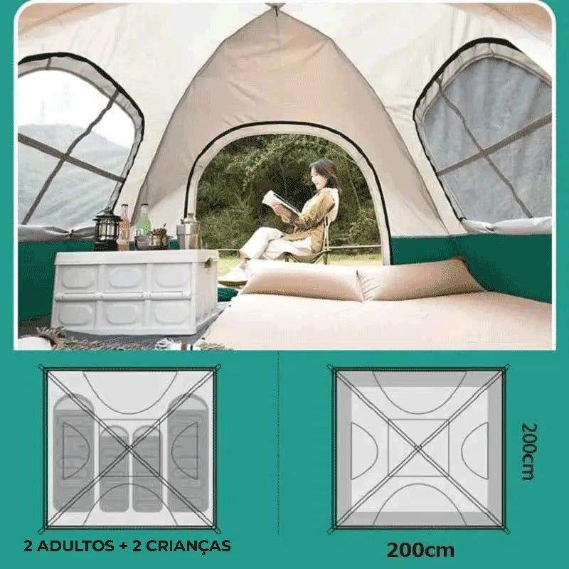 Barraca de Camping Automática 4 Pessoas | Outdoor Pro