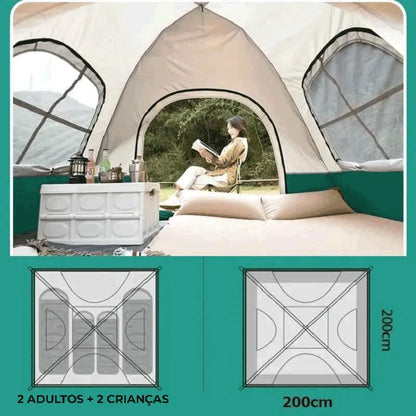 Barraca de Camping Automática 4 Pessoas | Outdoor Pro