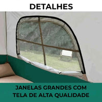 Close-up da janela grande com tela de alta qualidade, promovendo ventilação eficaz e proteção anti-mosquito para o conforto interno.