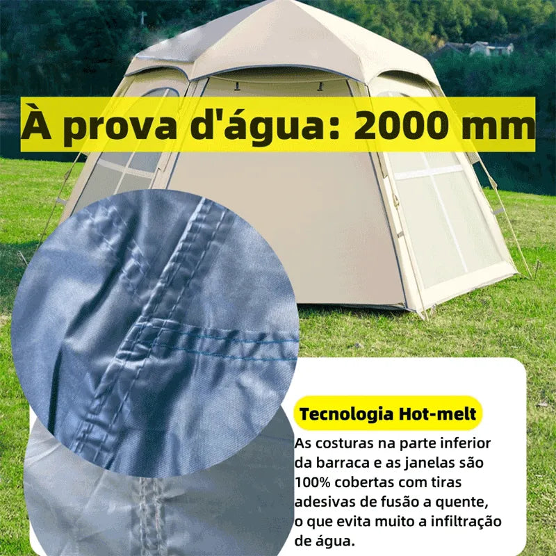 Barraca de Camping Automática 5 Pessoas | Impermeável e Rápida