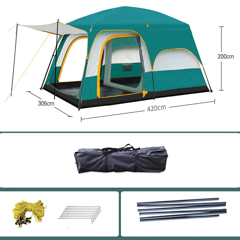 Barraca-de-Camping-Grande-8-a-12-Pessoas-Familiar-e-Impermeavel detalhes tecnicos