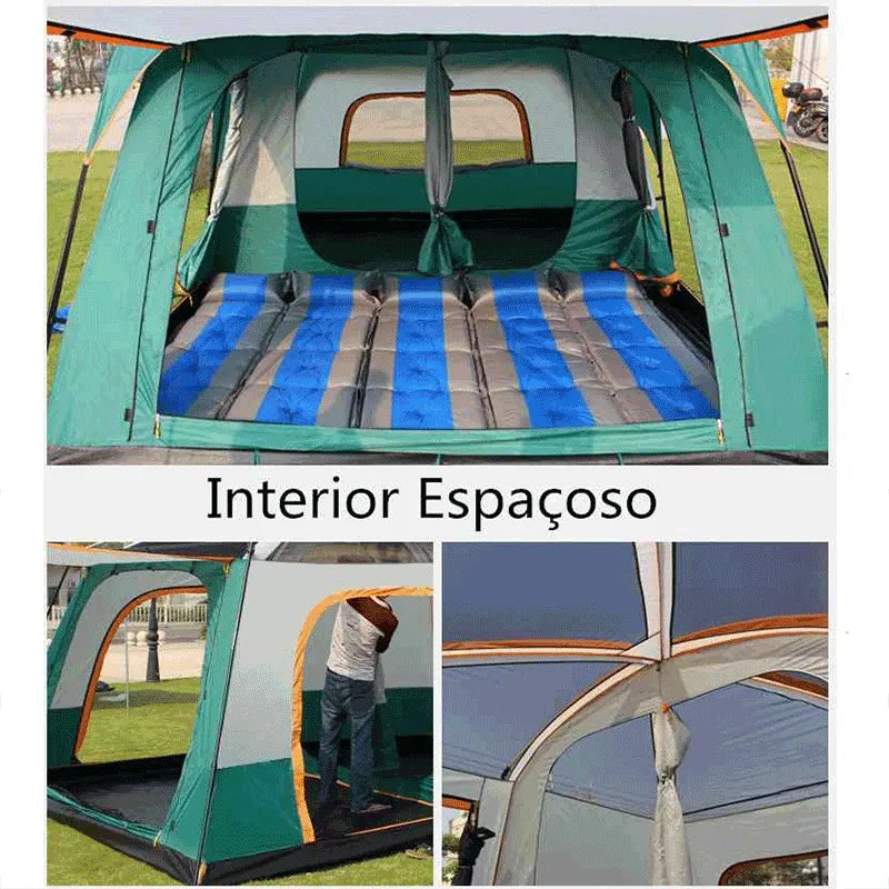 Barraca-de-Camping-Grande-8-a-12-Pessoas-Familiar-e-Impermeavel-mostrando-o interior