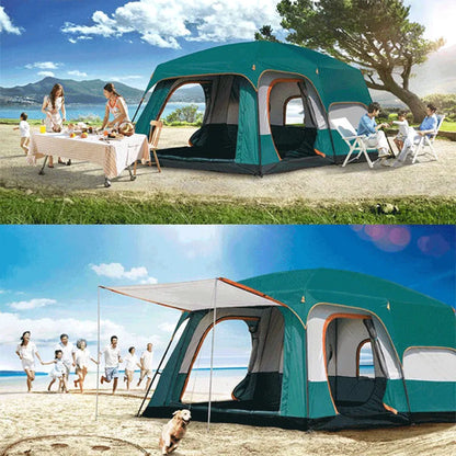 Barraca-de-Camping-Grande-8-a-12-Pessoas-Familiar-e-Impermeavel em uso na praia