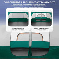 Barraca-de-Camping-Grande-8-a-12-Pessoas-Familiar-e-Impermeavel mostrando o interior