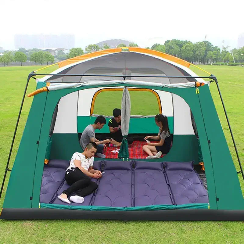 Barraca de Camping Grande Familiar | 8 a 12 Pessoas familia usando a barraca no acampamento