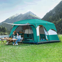 Barraca-de-Camping-Grande-8-a-12-Pessoas-Familiar-e-Impermeavel motrando modelos usando