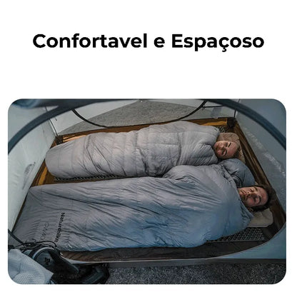 Interior da Barraca Cloud River 3P, mostrando o espaço confortável para duas pessoas e o piso em tecido Oxford.