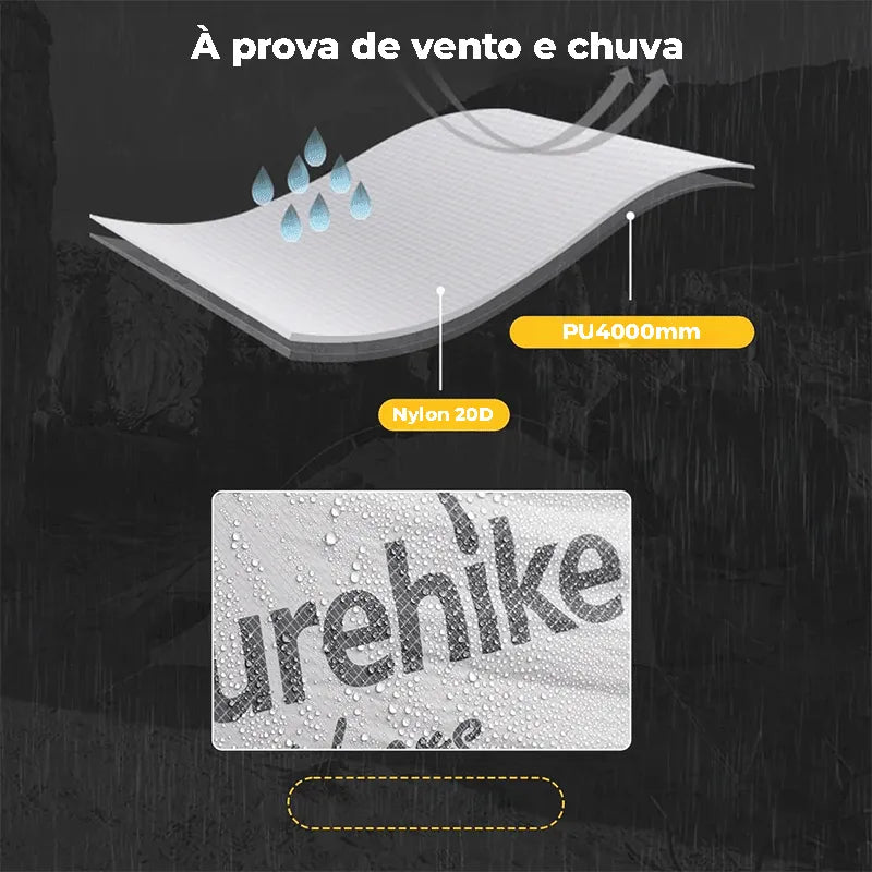 Tenda Dupla de Trekking com Postes de Alumínio 7001 e Impermeável PU4000mm, ideal para trekking e leveza máxima.
