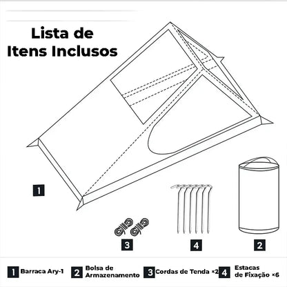 Barraca de Camping Ultraleve 1 Pessoa | Ary-1 Solo Adventure