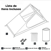 Barraca para 1 Pessoa Ultraleve | Impermeável Ary-1 itens inclusos