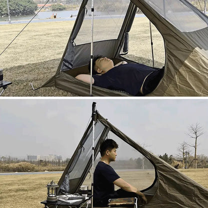 Barraca para 1 Pessoa Ultraleve | Impermeável Ary-1 homem acampando