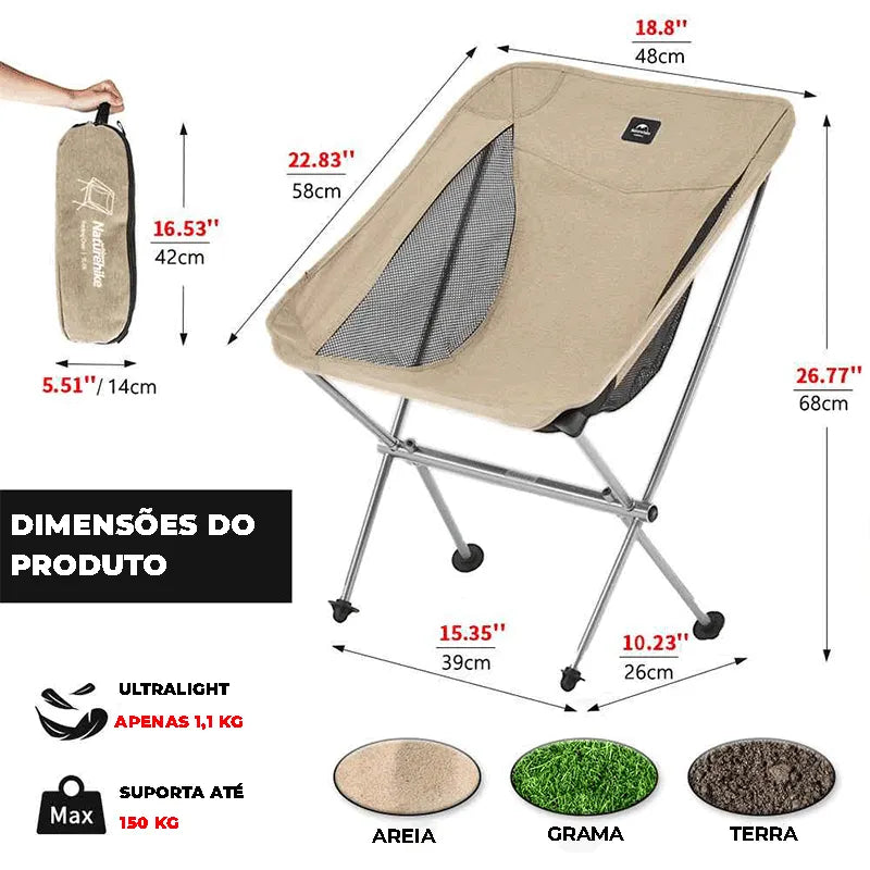 Cadeira Dobrável Portátil Premium | Outdoor Pro