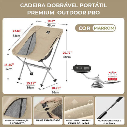 Cadeira Dobrável Portátil Premium | Outdoor Pro