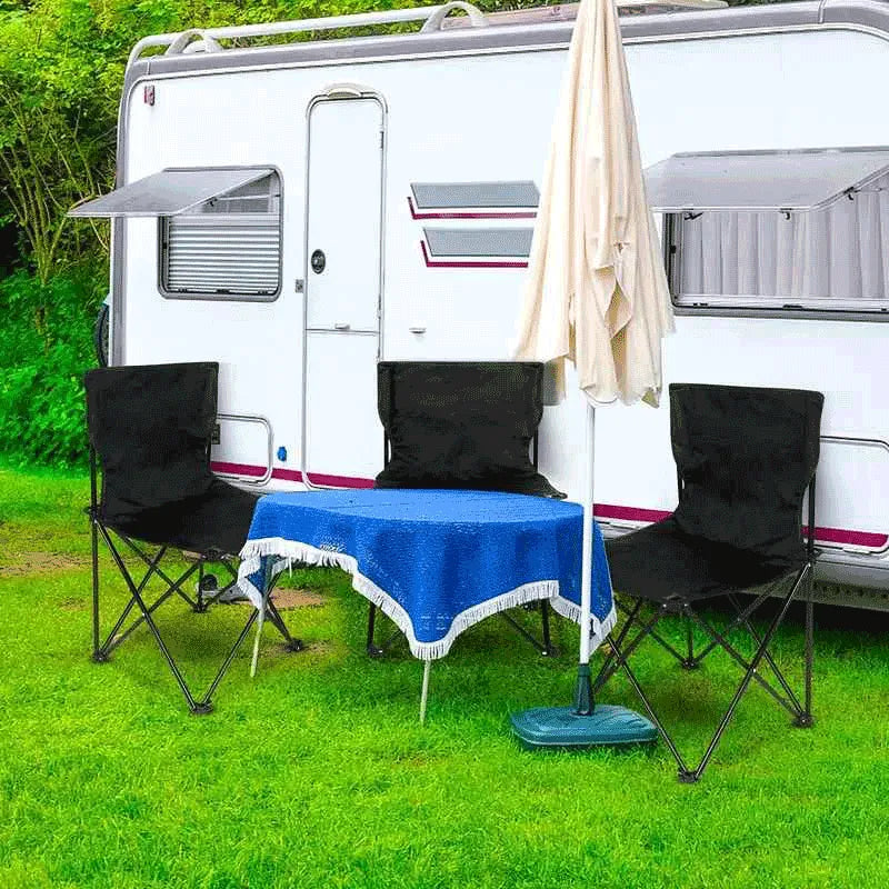 Cadeira Dobrável Portátil Preta | Outdoor Basic
