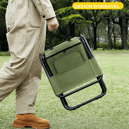 Cadeira Dobrável com Cooler Térmico | Outdoor Chill