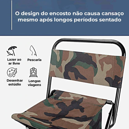 Cadeira Dobrável com Bolsa Camuflada | Pesca Pro