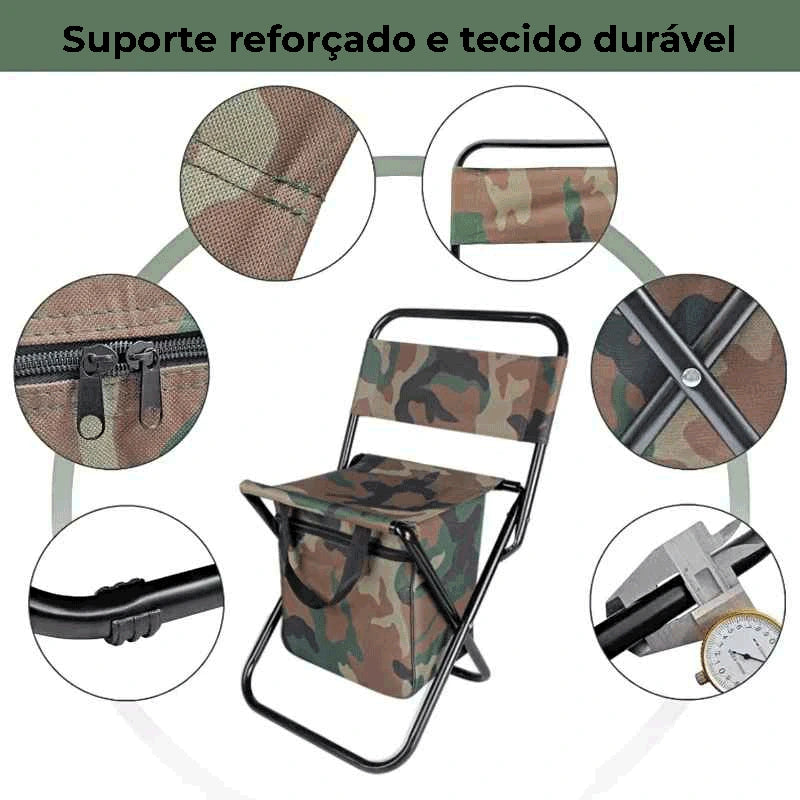 Cadeira Dobrável com Bolsa Camuflada | Pesca Pro