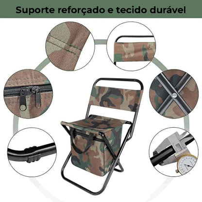 Cadeira Dobrável com Bolsa Camuflada | Pesca Pro