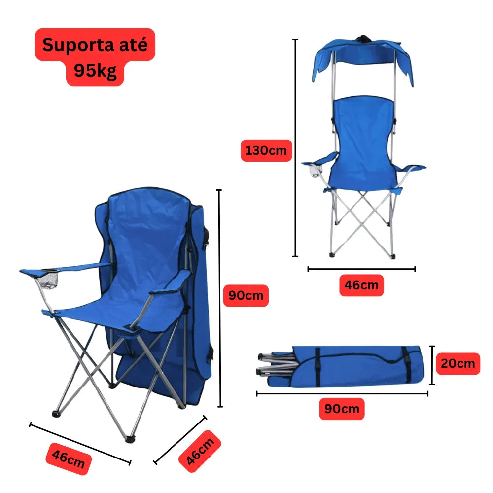 Cadeira com medidas e destaque para o suporte de até 95KG, comprovando a segurança e a estrutura durável da cadeira premium.