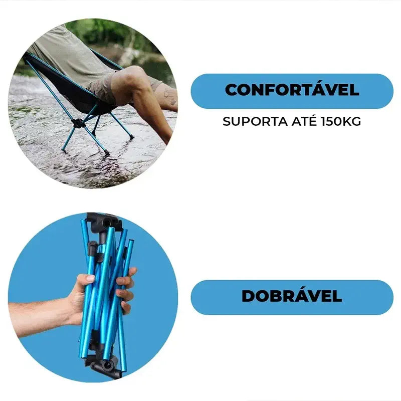 Cadeira Camping Dobrável Compacta | Deep