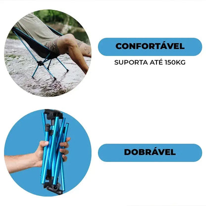 Cadeira Camping Dobrável Compacta | Deep