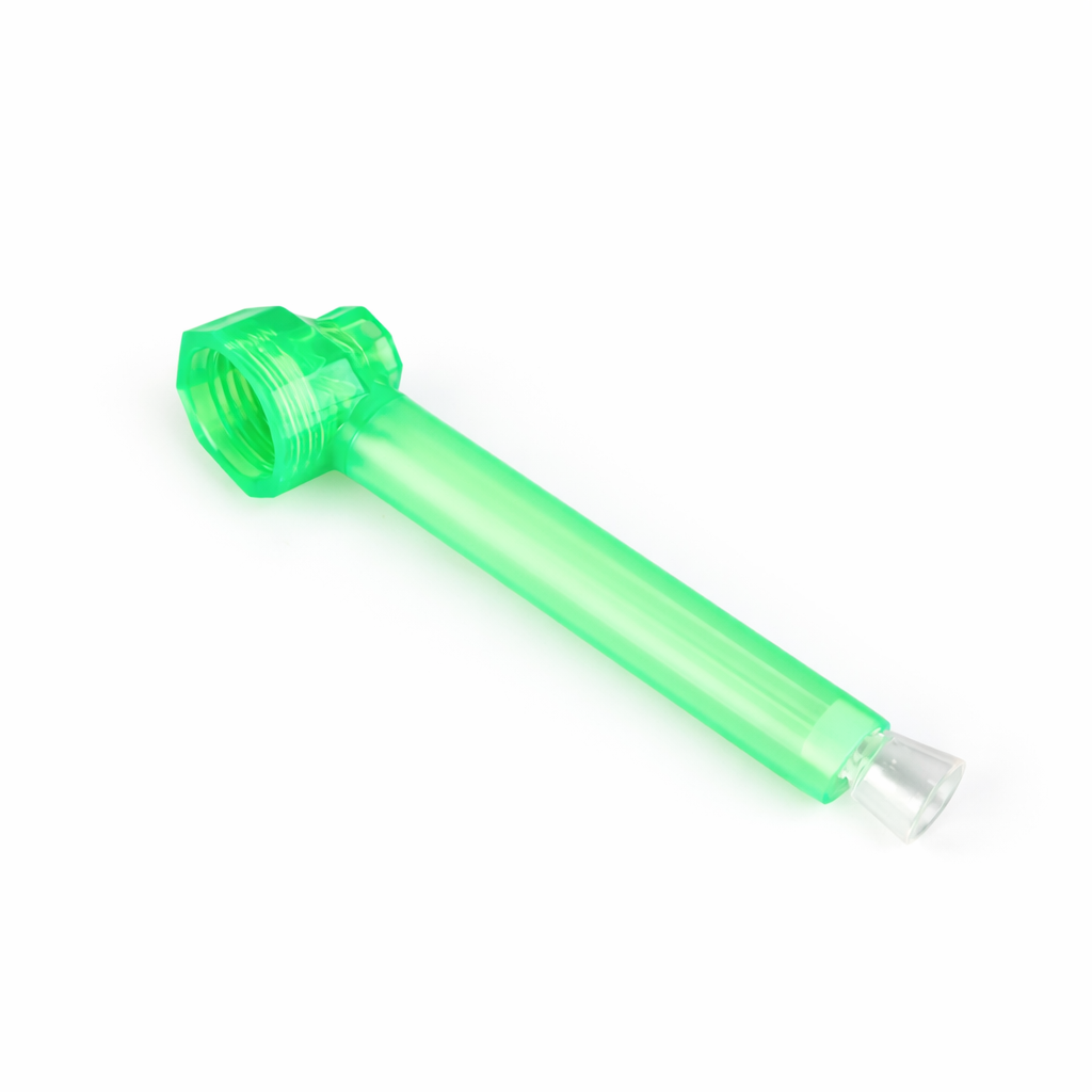 Bong portátil Puff verde translúcido com piteira transparente