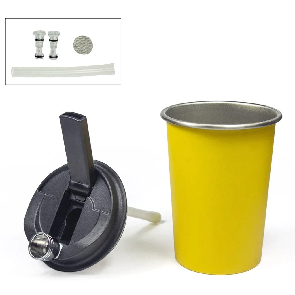 Copo filtro de narguilé em aço inoxidável visto de frente