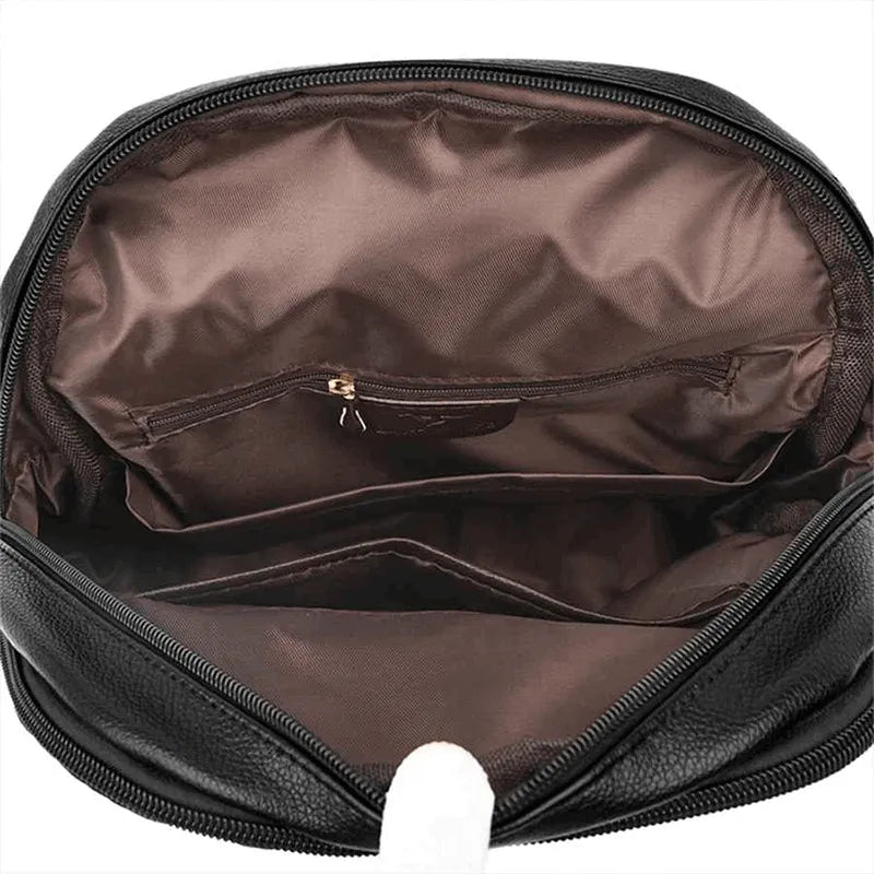 Mochila Feminina Couro Preta | Urban Chic