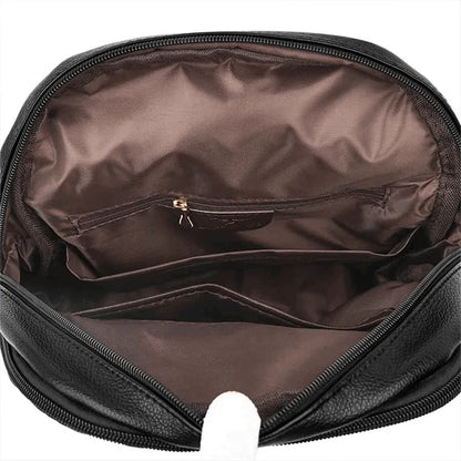 Mochila Feminina Couro Preta | Urban Chic