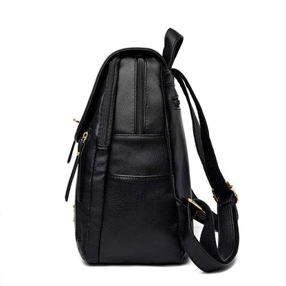 Mochila Feminina Couro Preta | Urban Chic