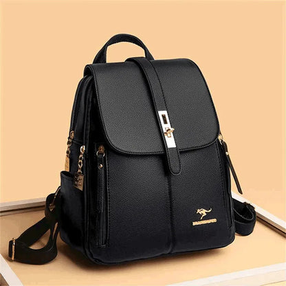 Mochila Feminina Couro Preta | Urban Chic