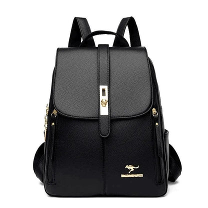 Mochila Feminina Couro Preta | Urban Chic