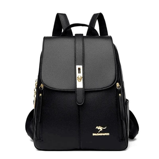 Mochila Feminina Couro Preta | Urban Chic