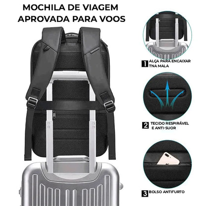 Mochila Masculina Antifurto Preta | Bange Smart