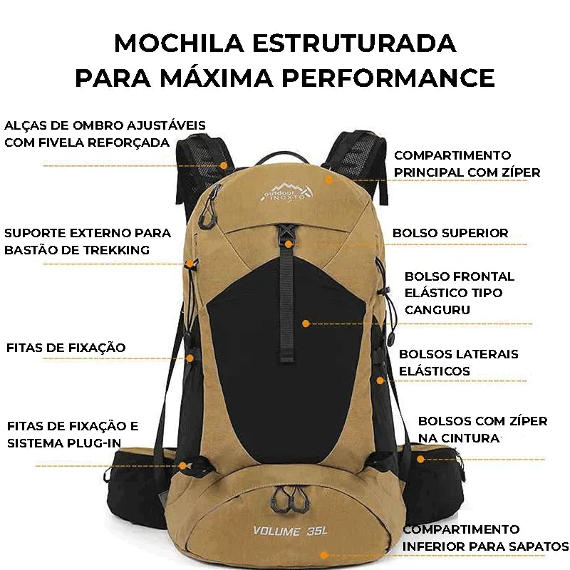 Mochila de Camping 35L | Inoxto Adventure Pro