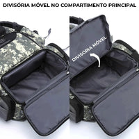 Compartimento principal com divisória móvel, permitindo organização personalizada e funcionalidade, USP de Alto Valor.